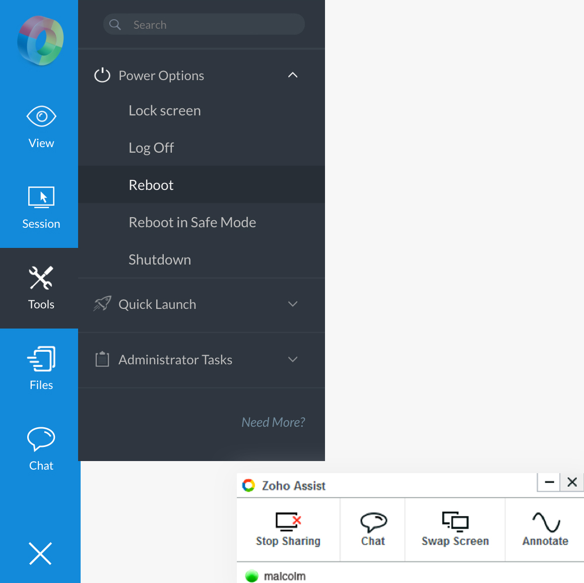 Reboot and reconnect